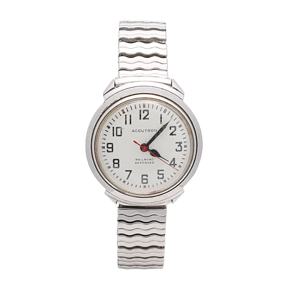 Bulova Accutron Railroad Approved Watch Stainless Steel 36mm (Preowned)(See Description)(SOLD AS IS)
