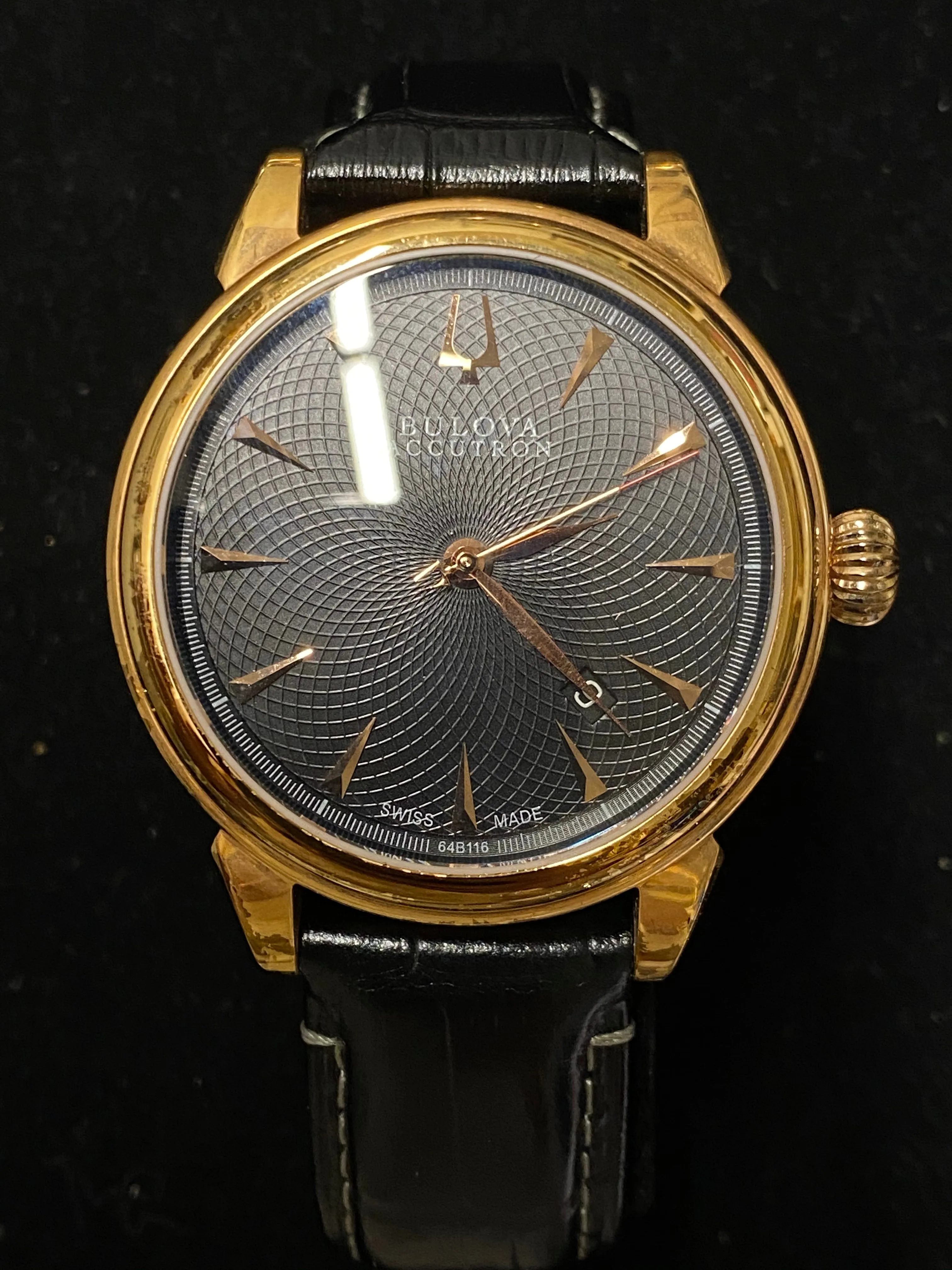 BULOVA Incredible Accutron Rose Gold Tone Men's Watch w/ Exhibition Caseback  - $1K Appraisal Value! ✓