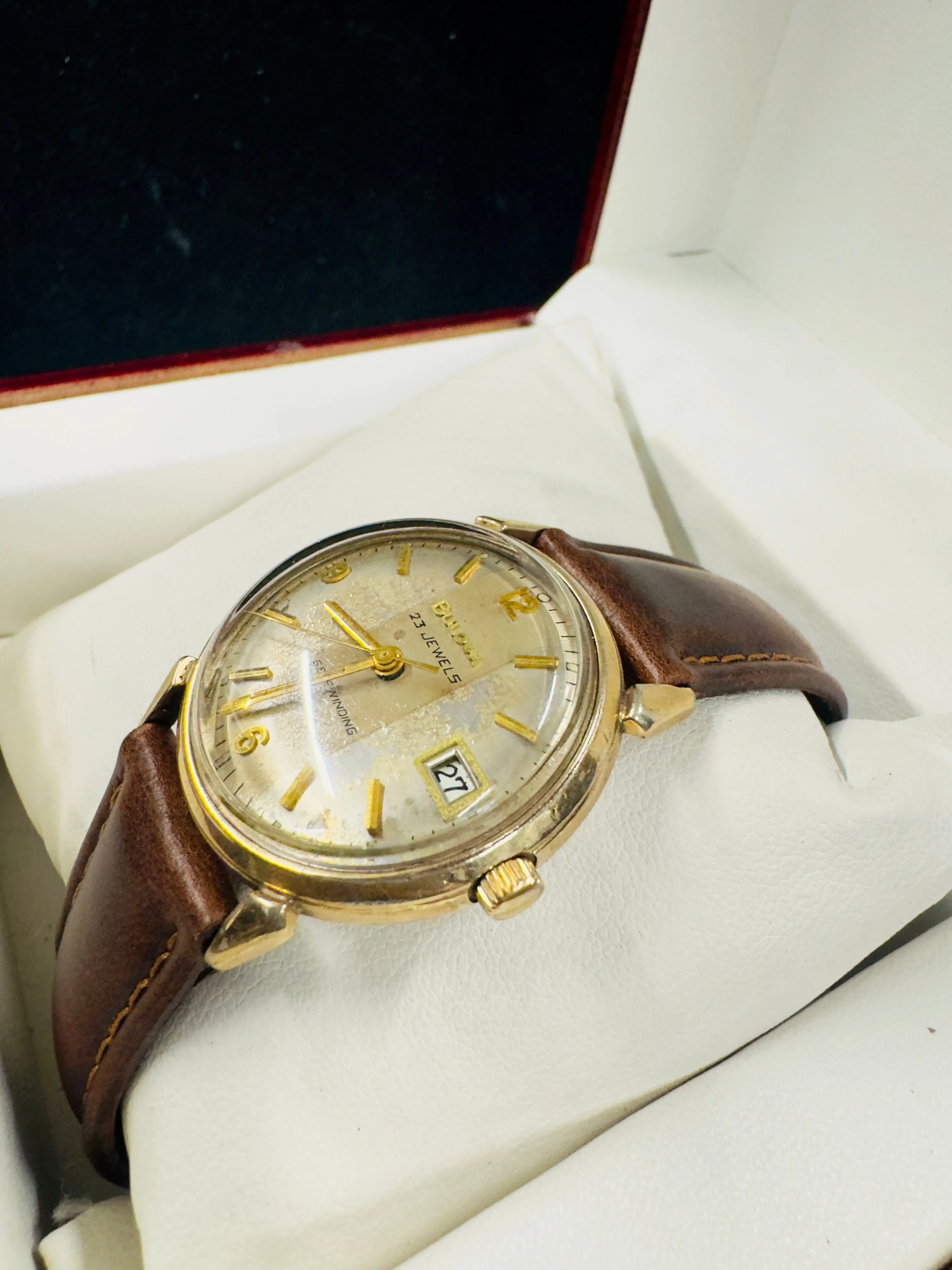 Bulova Vintage 1950s Military Style Gold Tone Men's WristWatch- $6.5K APR w/ COA