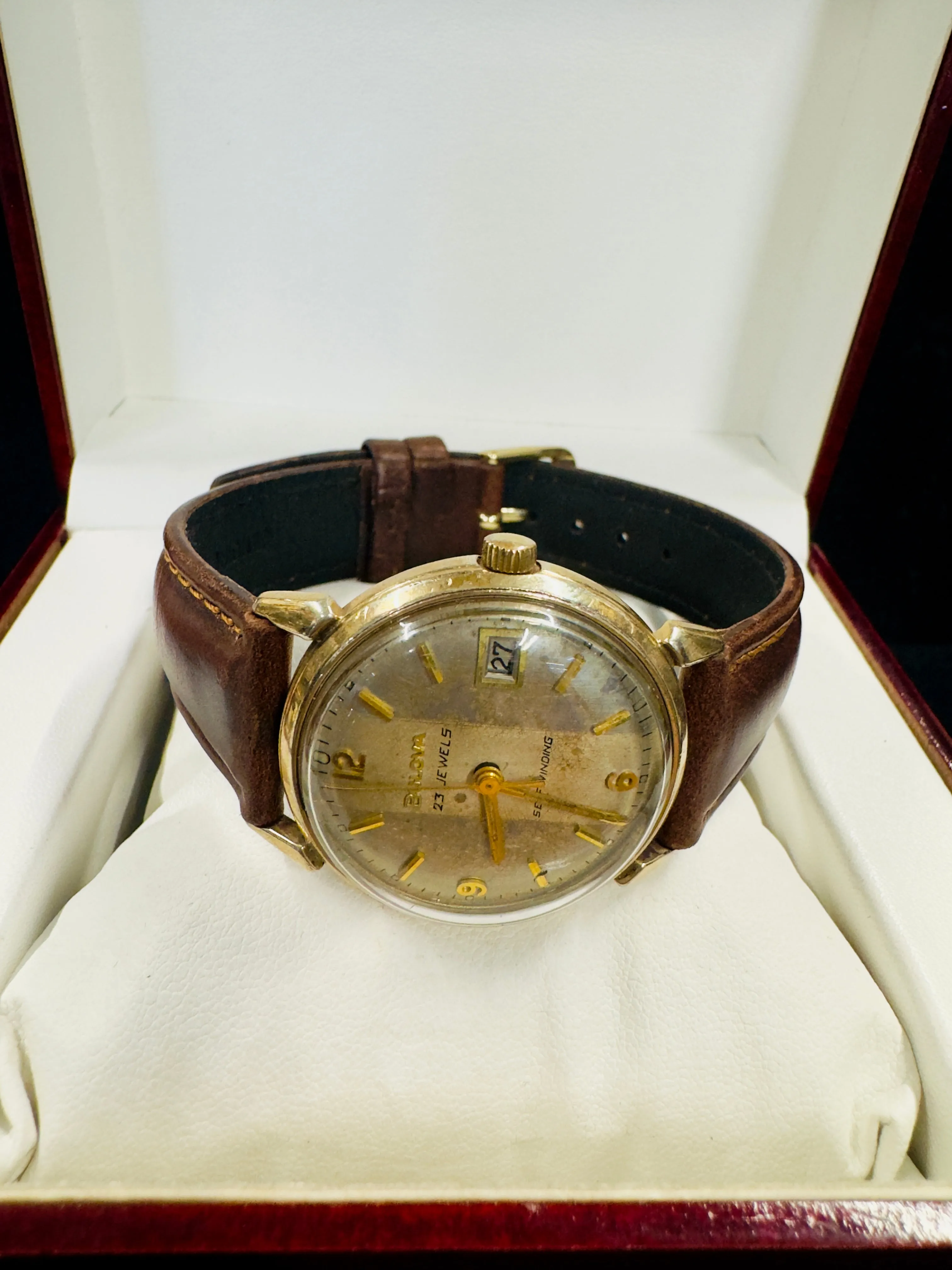 Bulova Vintage 1950s Military Style Gold Tone Men's WristWatch- $6.5K APR w/ COA