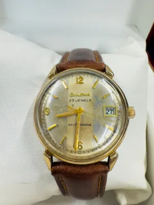 Bulova Vintage 1950s Military Style Gold Tone Men's WristWatch- $6.5K APR w/ COA