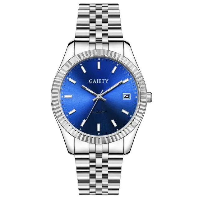 Business Gold Diamond Fashion Calendar Luxury Waterproof Quartz Wristwatch