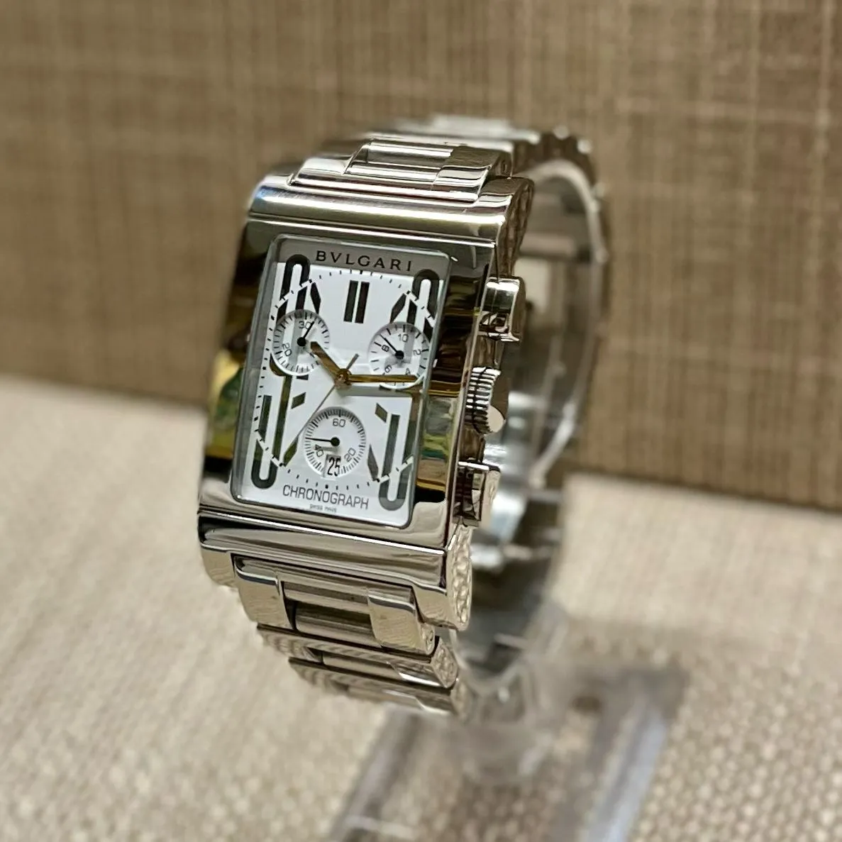 Bvlgari Jumbo Chronograph w/ Art Deco Style Dial Men's Watch - $10K APR w/ COA!!