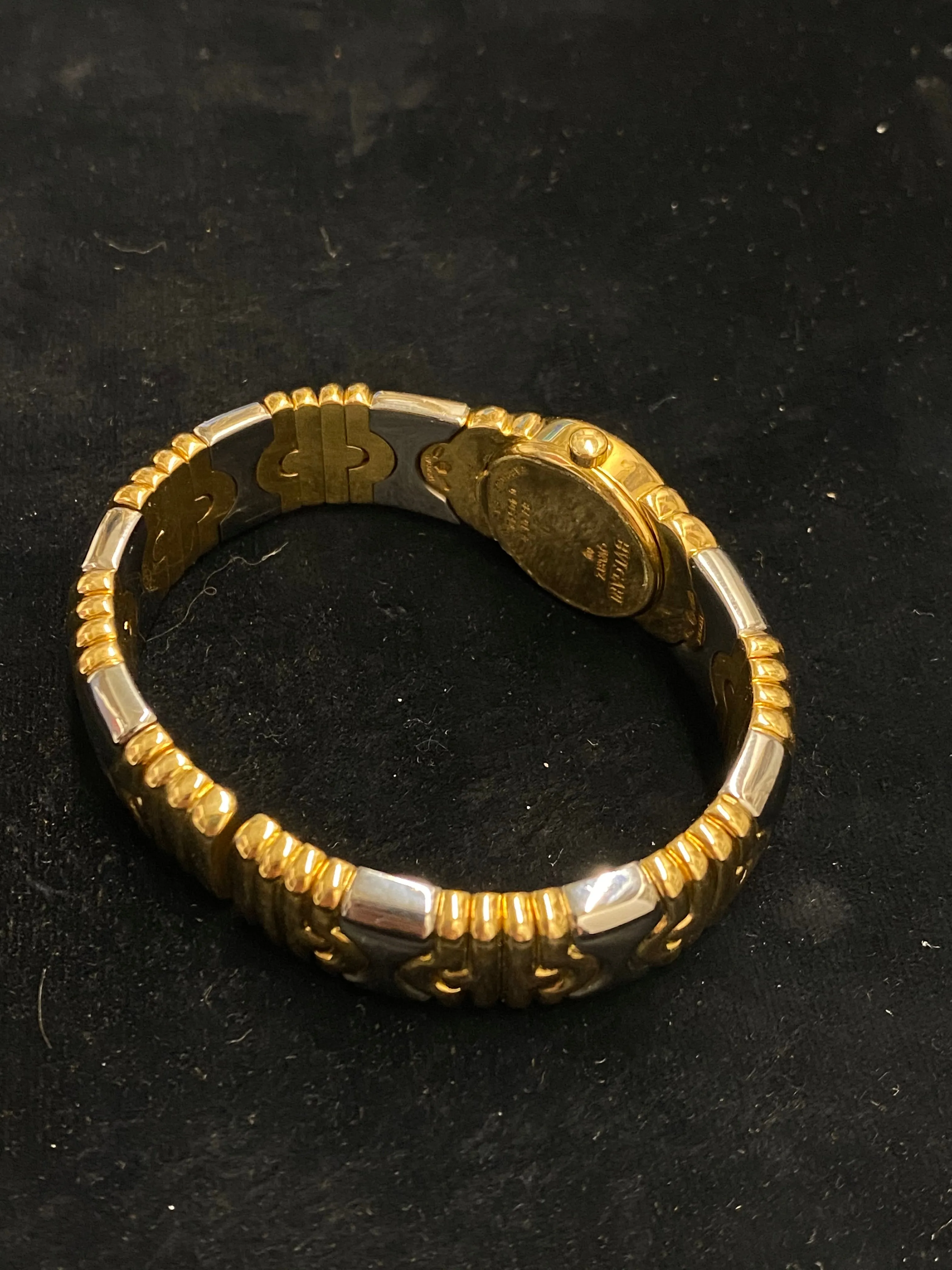 BVLGARI Parentesi Two-Tone 18k Yellow Gold And Stainless Steel Ladies Cuff Wristwatch - $30K Appraisal Value! ✓