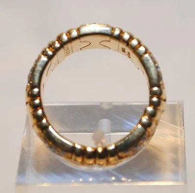 BVLGARI Pave 18K Yellow Gold Ring with 55 Diamonds - $20K VALUE