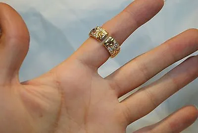 BVLGARI Pave 18K Yellow Gold Ring with 55 Diamonds - $20K VALUE