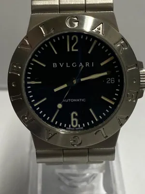 BVLGARI SS Spectacular Black Dial w/White Hands Brand New Watch- $10K APR w/ COA