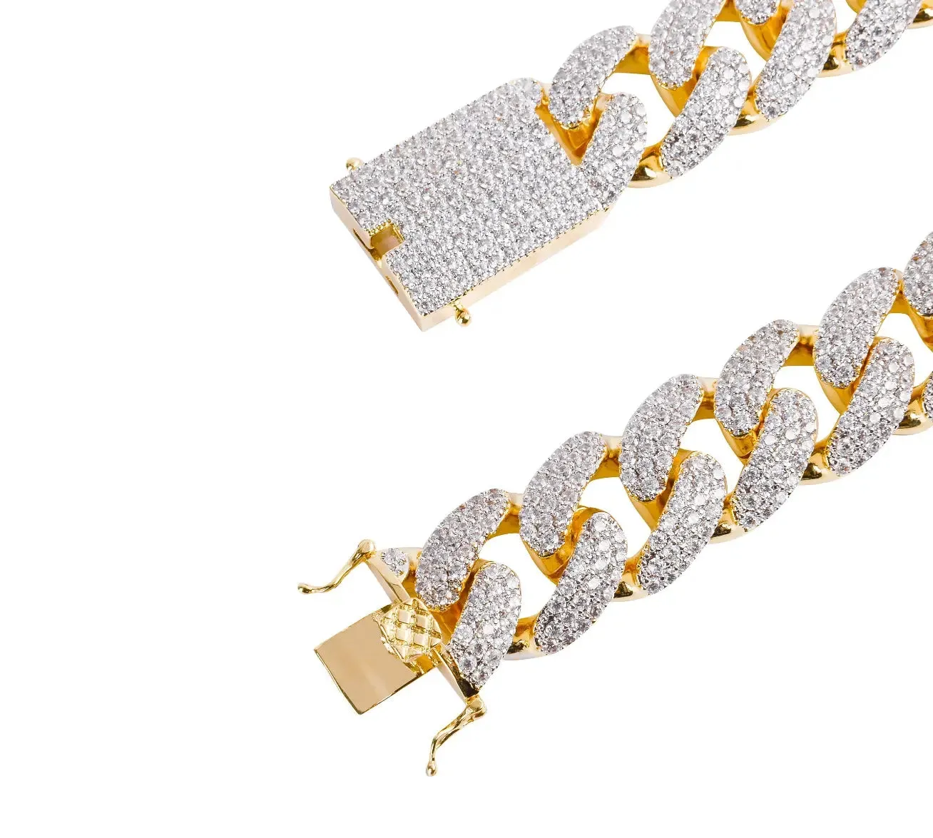 CAMEO 8MM Sterling Silver Cuban Chain with Handcrafted Cubic Zirconia Luxury