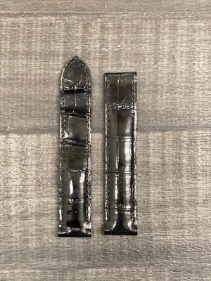 CARTIER Black Crocodile Padded Watch Strap for Deployment - $800 APR VALUE w/ CoA! ✓