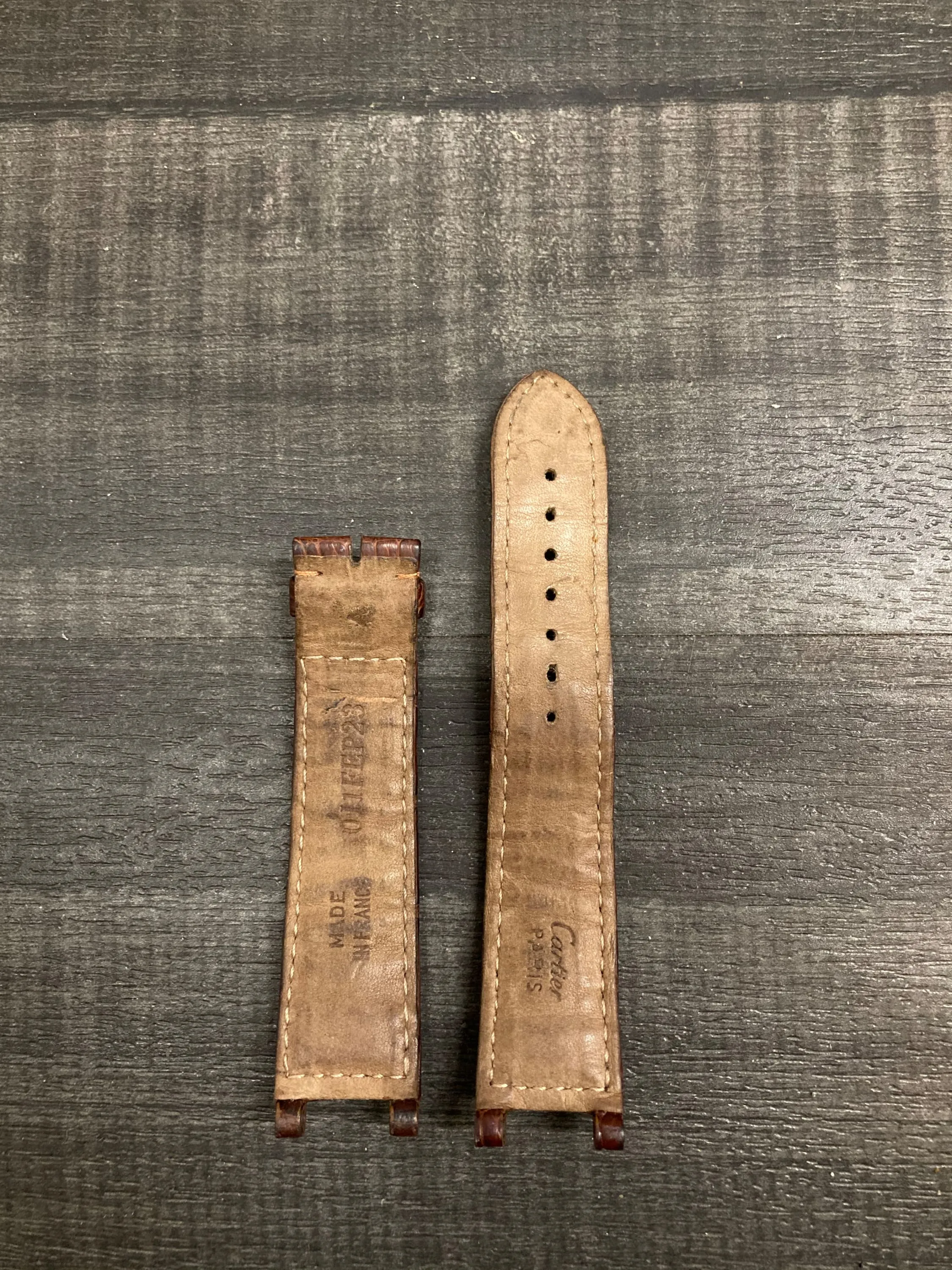 CARTIER Brown Crocodile Padded Watch Strap  - $750 APR VALUE w/ CoA! ✓