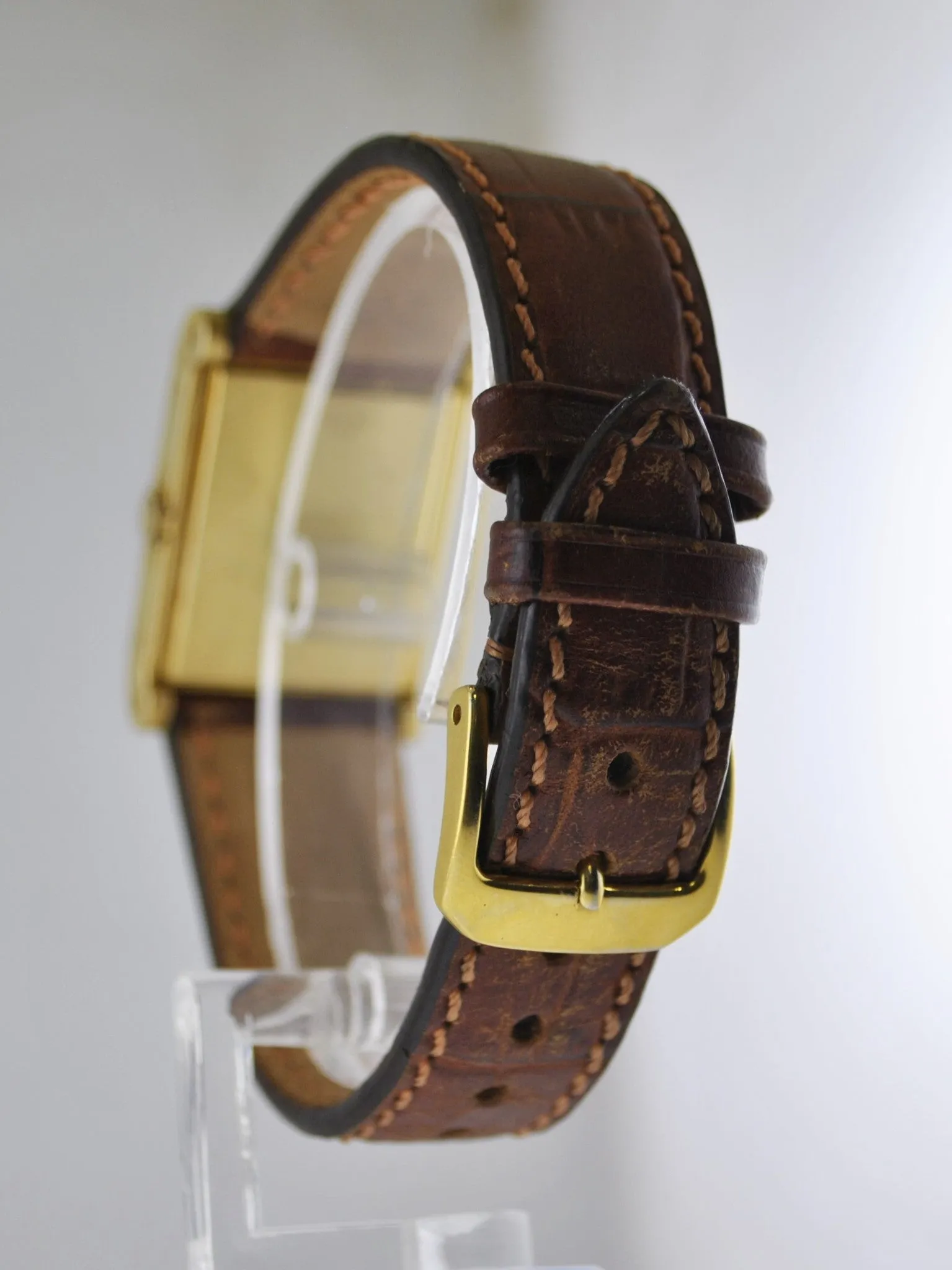 CARTIER c. 1930's Tank Style 18K YG European Watch Co. Movement -$250K APR/ CoA!