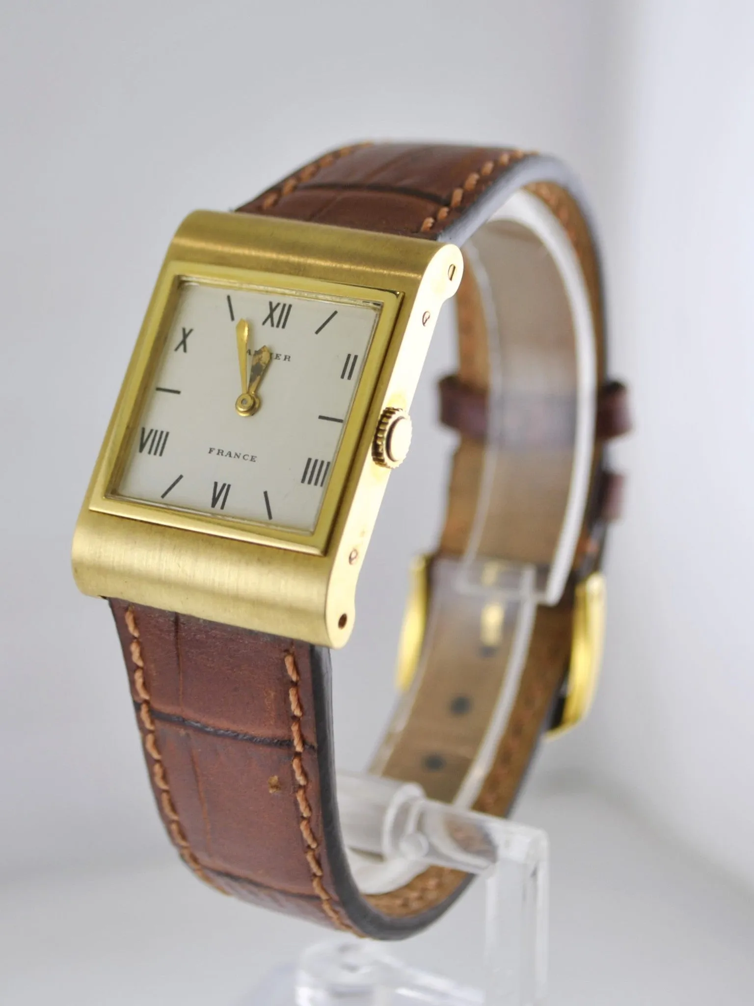 CARTIER c. 1930's Tank Style 18K YG European Watch Co. Movement -$250K APR/ CoA!