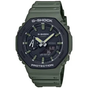 Casio G-Shock Mens Green Carbon Core Guard Alarm Watch GA-2100-3AER