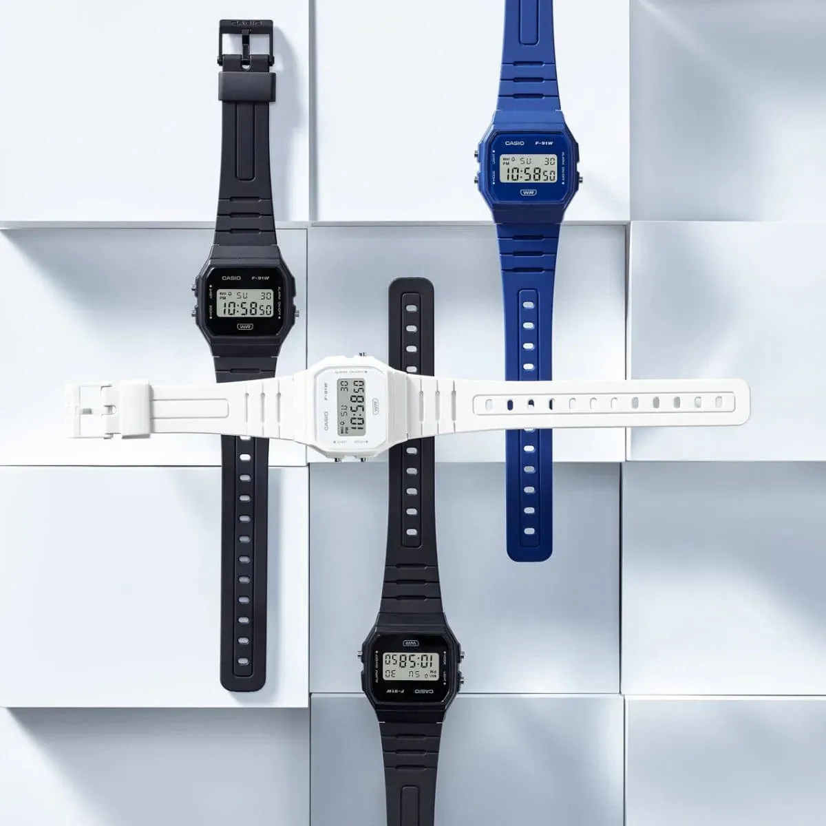 Casio Vintage Black & Gold Digital Watch - F91WB-8A