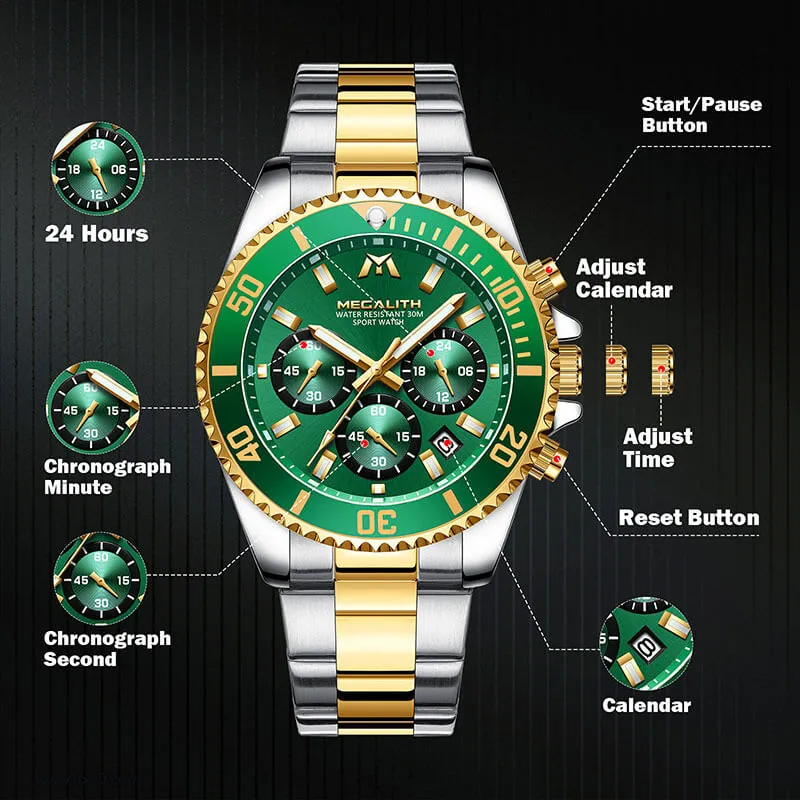 Chronograph Watch | Stainless Steel Band | 8046M