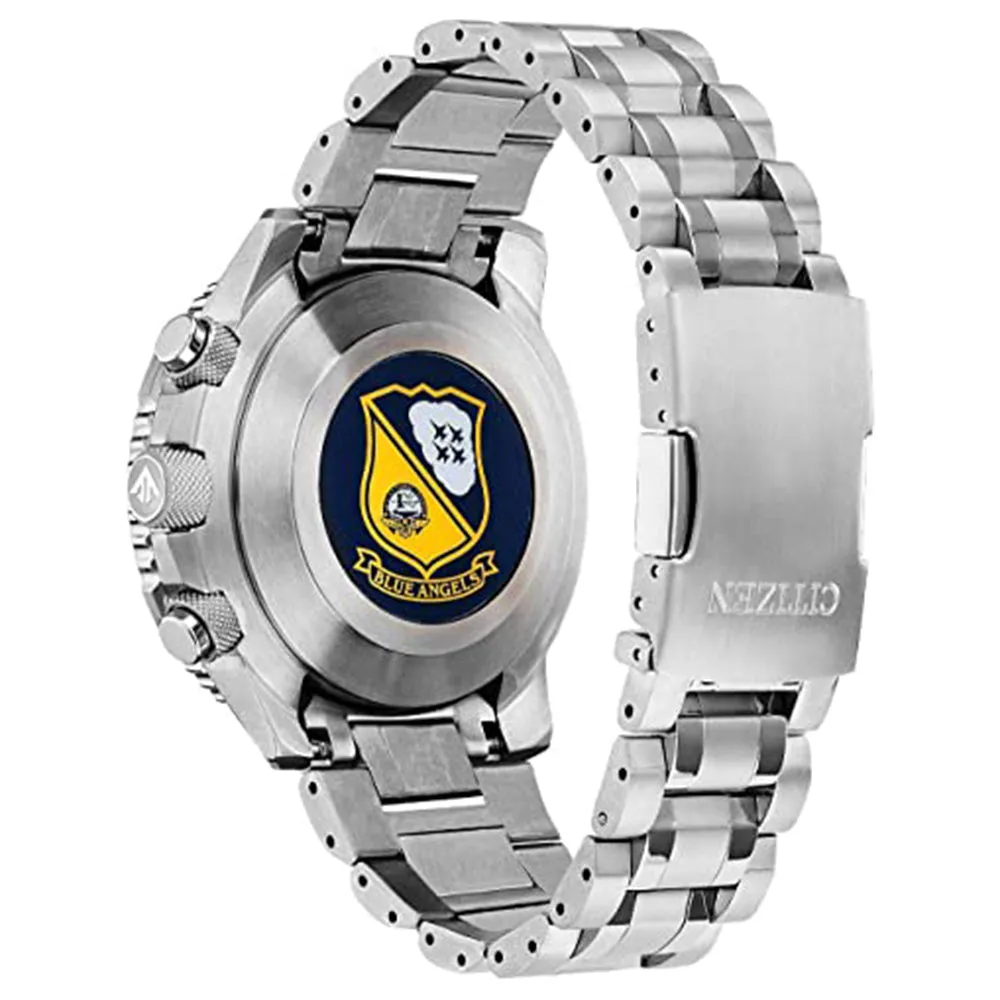 Citizen Mens Eco-Drive Promaster Blue Dial Angels Skyhawk AT Silver Band Titanium Watch - JY8101-52L
