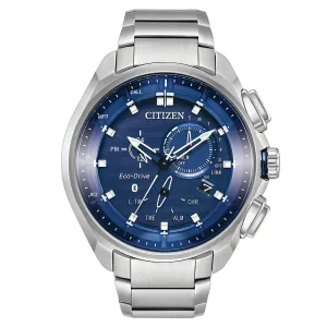 Citizen Mens Eco-Drive Proximity Pryzm Blue Dial Silver Stainless Steel Strap Watch - BZ1021-54L