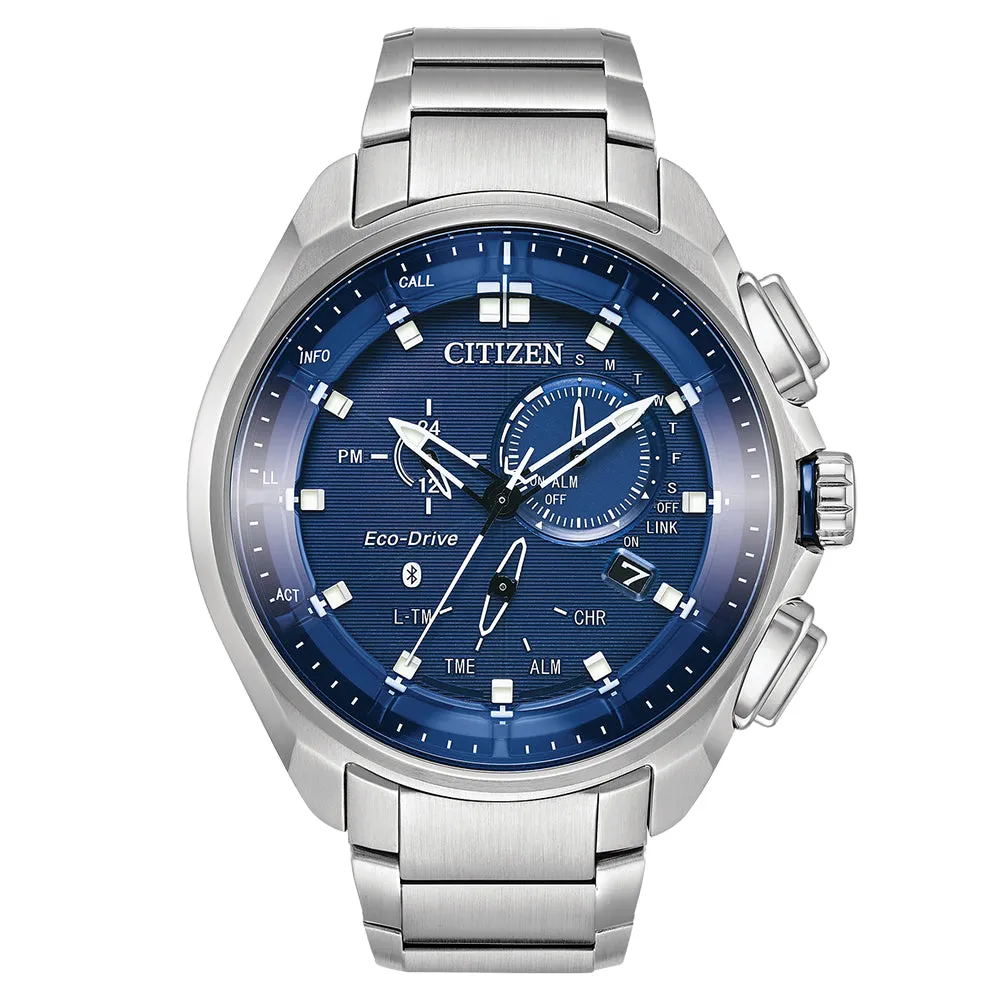 Citizen Mens Eco-Drive Proximity Pryzm Blue Dial Silver Stainless Steel Strap Watch - BZ1021-54L