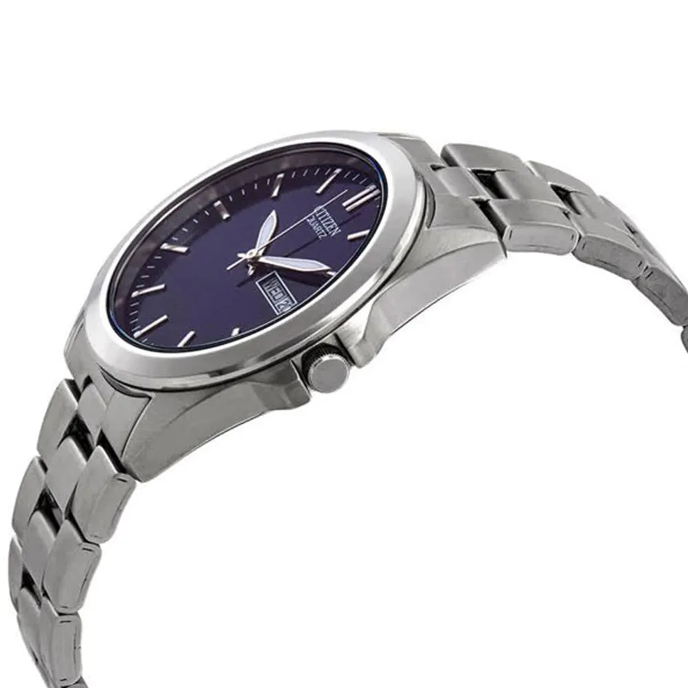 Citizen Quartz Men's Analog Stainless Watch - Silver Bracelet - Blue Dial - BF0580-57L