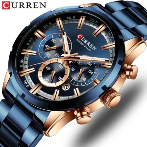 CURREN New Fashion Watches with Top Brand Luxury Sports Chronograph Quartz Watch Men Relogio Masculino