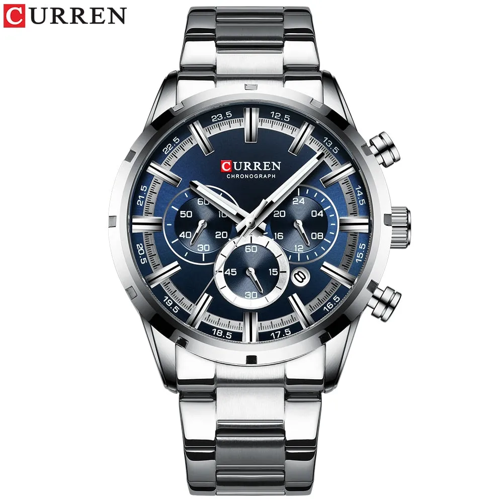 CURREN New Fashion Watches with Top Brand Luxury Sports Chronograph Quartz Watch Men Relogio Masculino