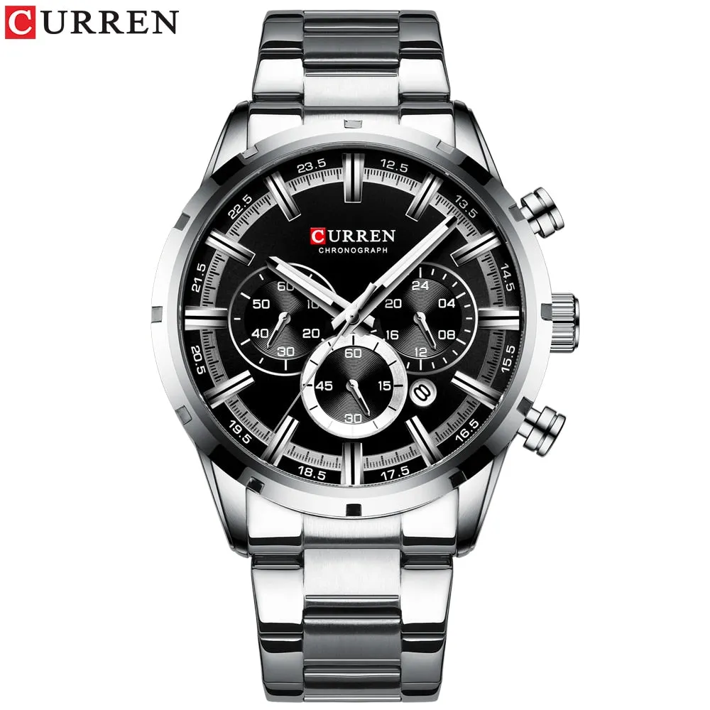 CURREN New Fashion Watches with Top Brand Luxury Sports Chronograph Quartz Watch Men Relogio Masculino