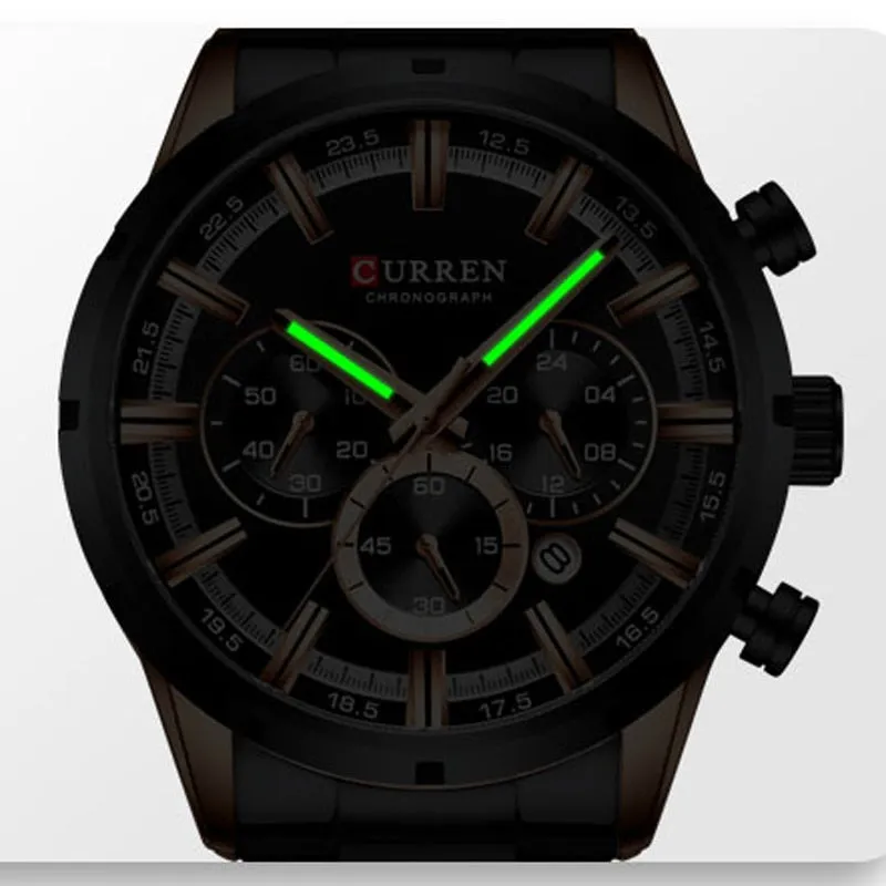 CURREN New Fashion Watches with Top Brand Luxury Sports Chronograph Quartz Watch Men Relogio Masculino