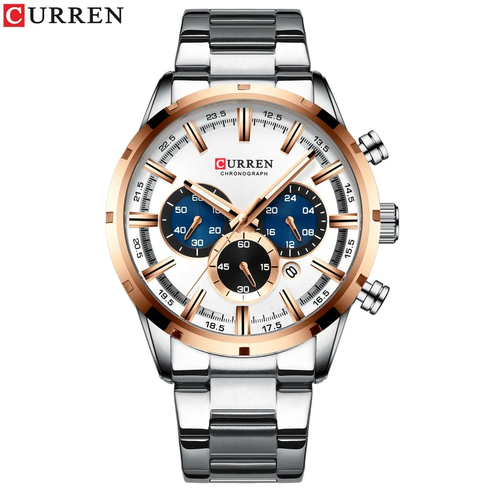 CURREN New Fashion Watches with Top Brand Luxury Sports Chronograph Quartz Watch Men Relogio Masculino