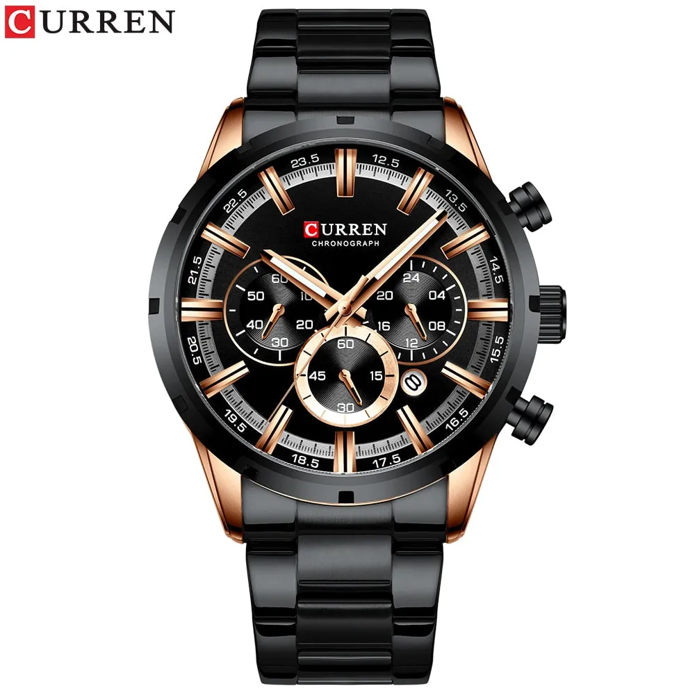 CURREN New Fashion Watches with Top Brand Luxury Sports Chronograph Quartz Watch Men Relogio Masculino