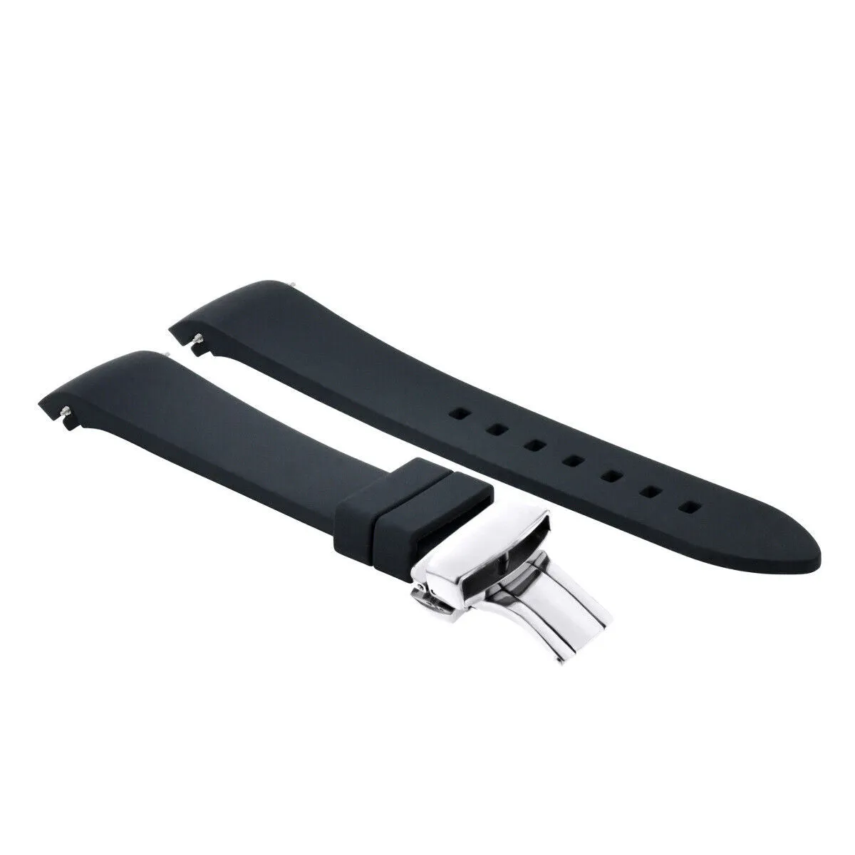 CURVED END SILICONE RUBBER STRAP FOR TAG HEUER CARRERA MONACO - 19MM