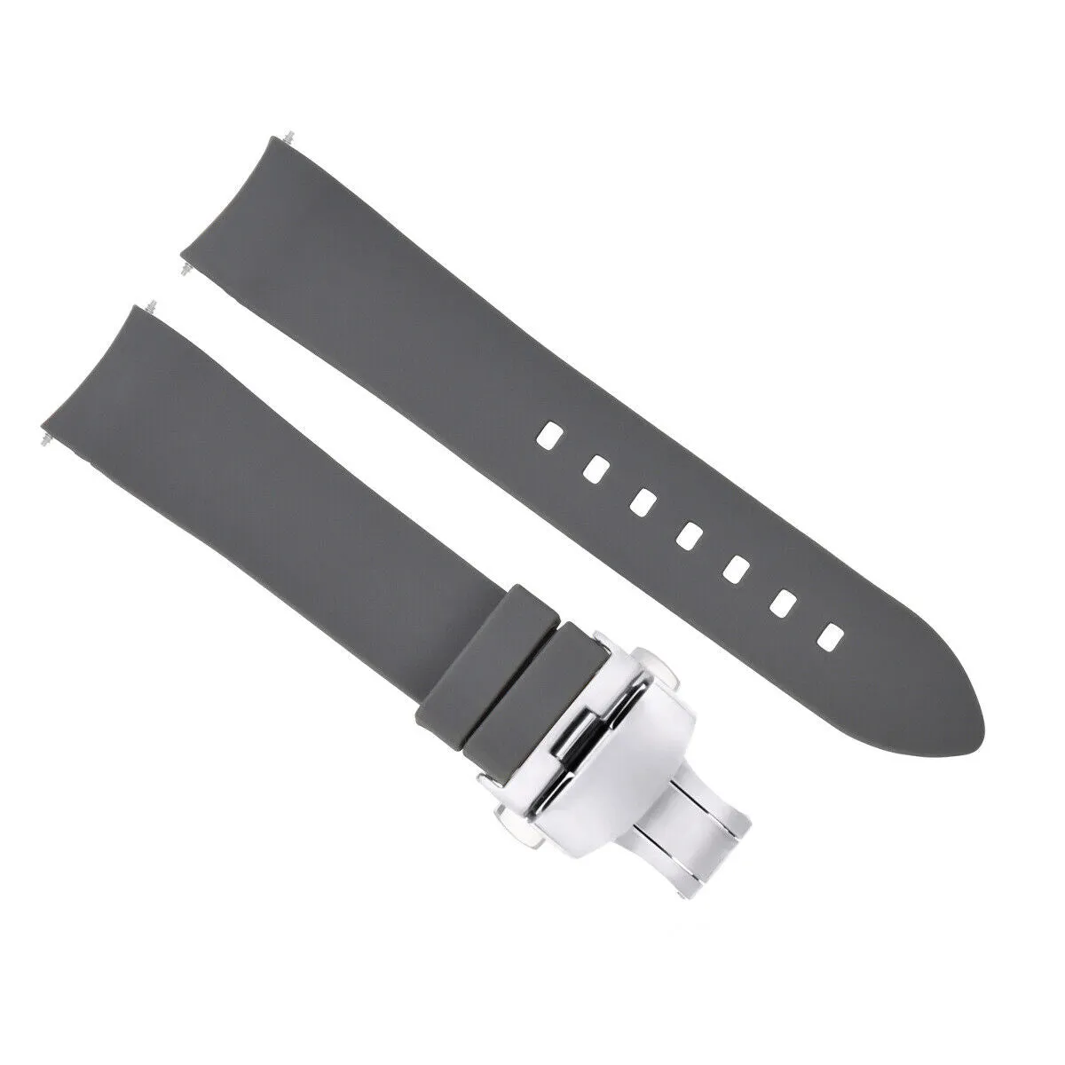 CURVED END SILICONE RUBBER STRAP FOR TAG HEUER CARRERA MONACO - 19MM