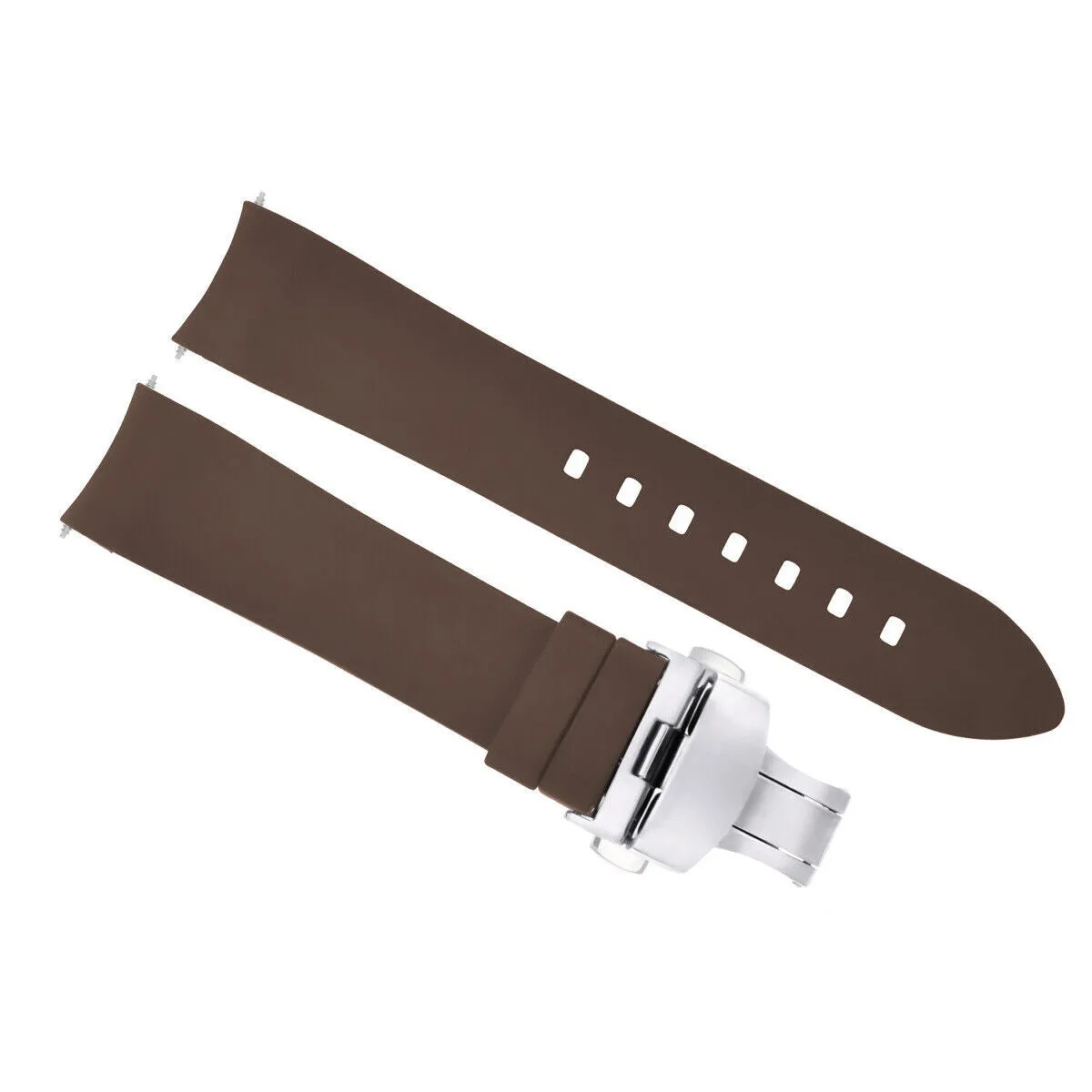 CURVED END SILICONE RUBBER STRAP FOR TAG HEUER CARRERA MONACO - 19MM
