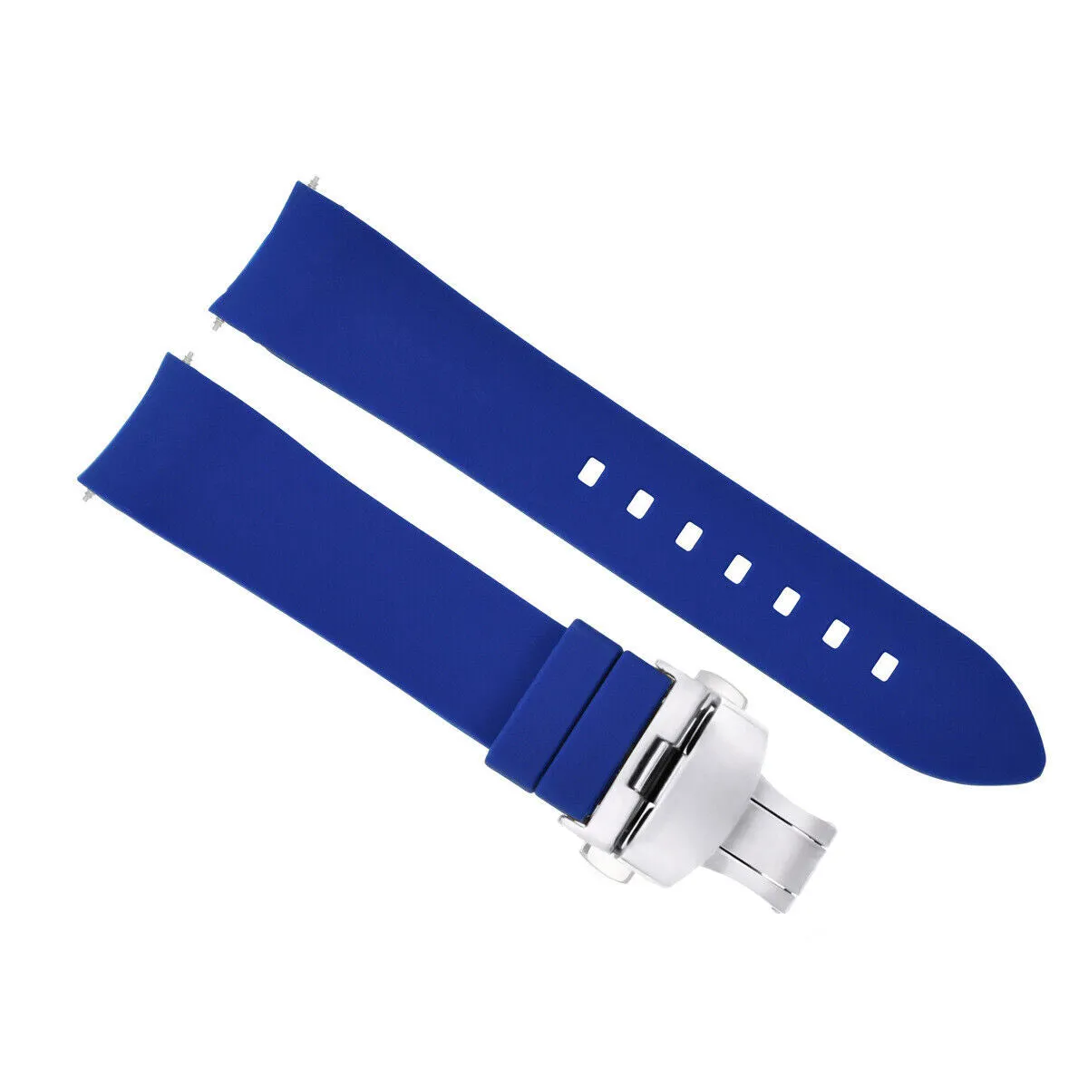 CURVED END SILICONE RUBBER STRAP FOR TAG HEUER CARRERA MONACO - 19MM