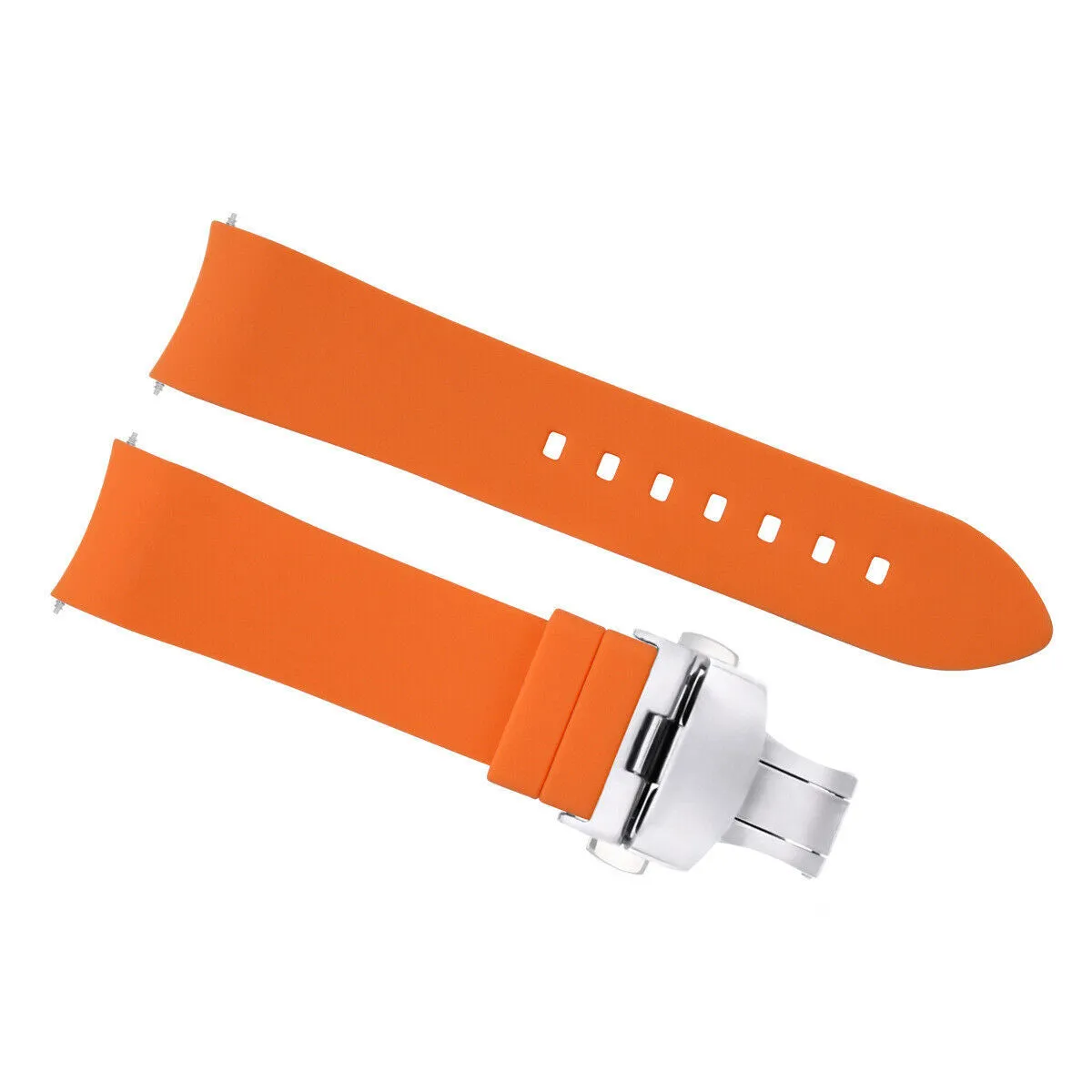 CURVED END SILICONE RUBBER STRAP FOR TAG HEUER CARRERA MONACO - 19MM