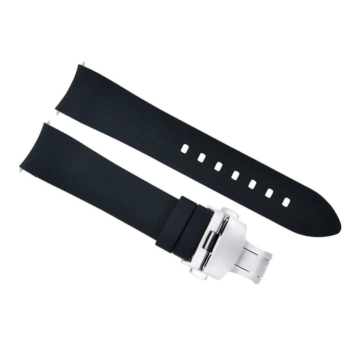 CURVED END SILICONE RUBBER STRAP FOR TAG HEUER CARRERA MONACO - 19MM