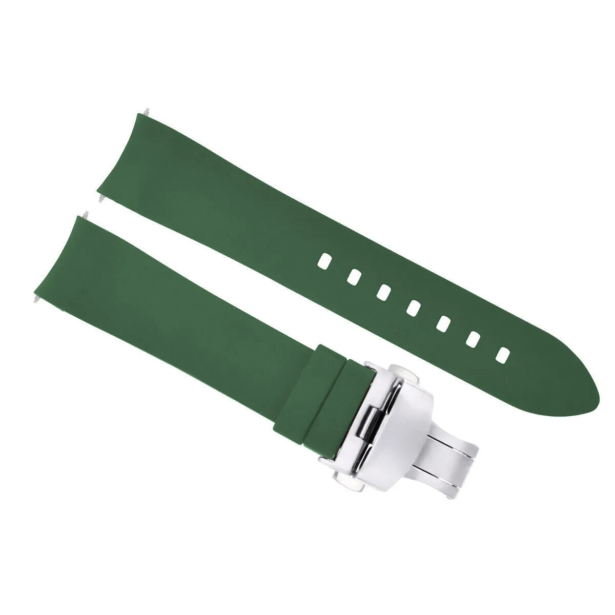CURVED END SILICONE RUBBER STRAP FOR TAG HEUER CARRERA MONACO - 19MM