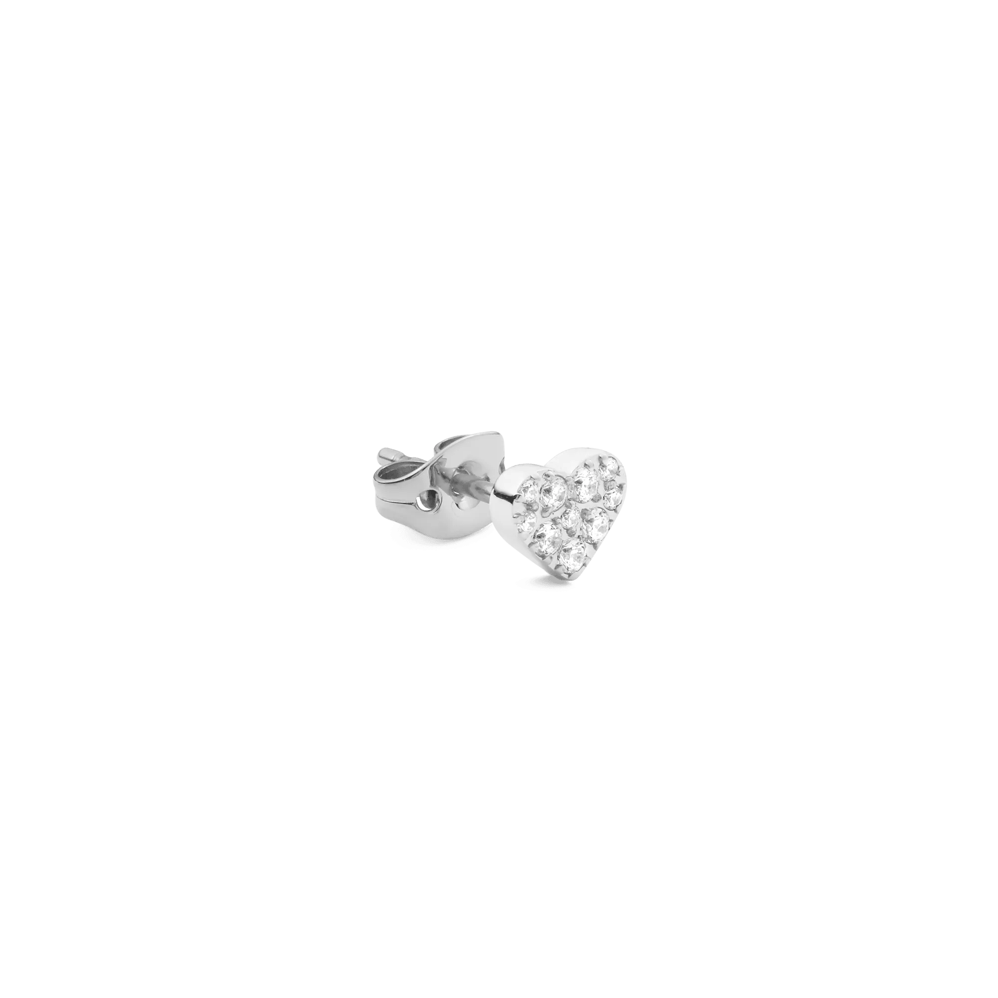 Daniel Wellington Crystal Heart Stud Silver