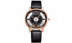 Double Hollow Casual Quartz Wristwatch