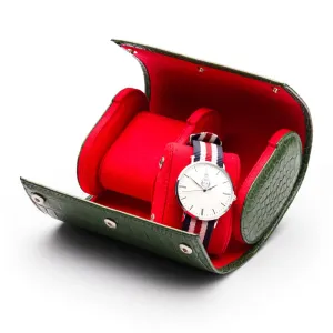 Double Watch Roll - Green Croc