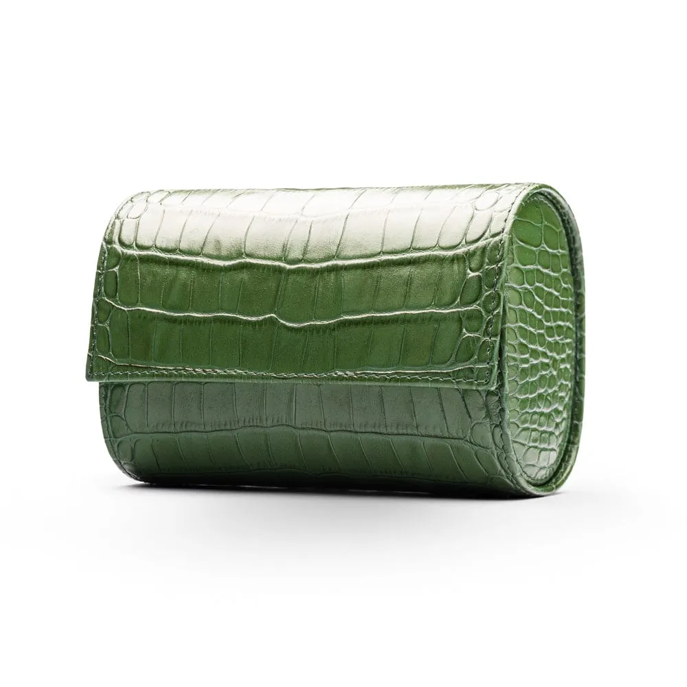 Double Watch Roll - Green Croc