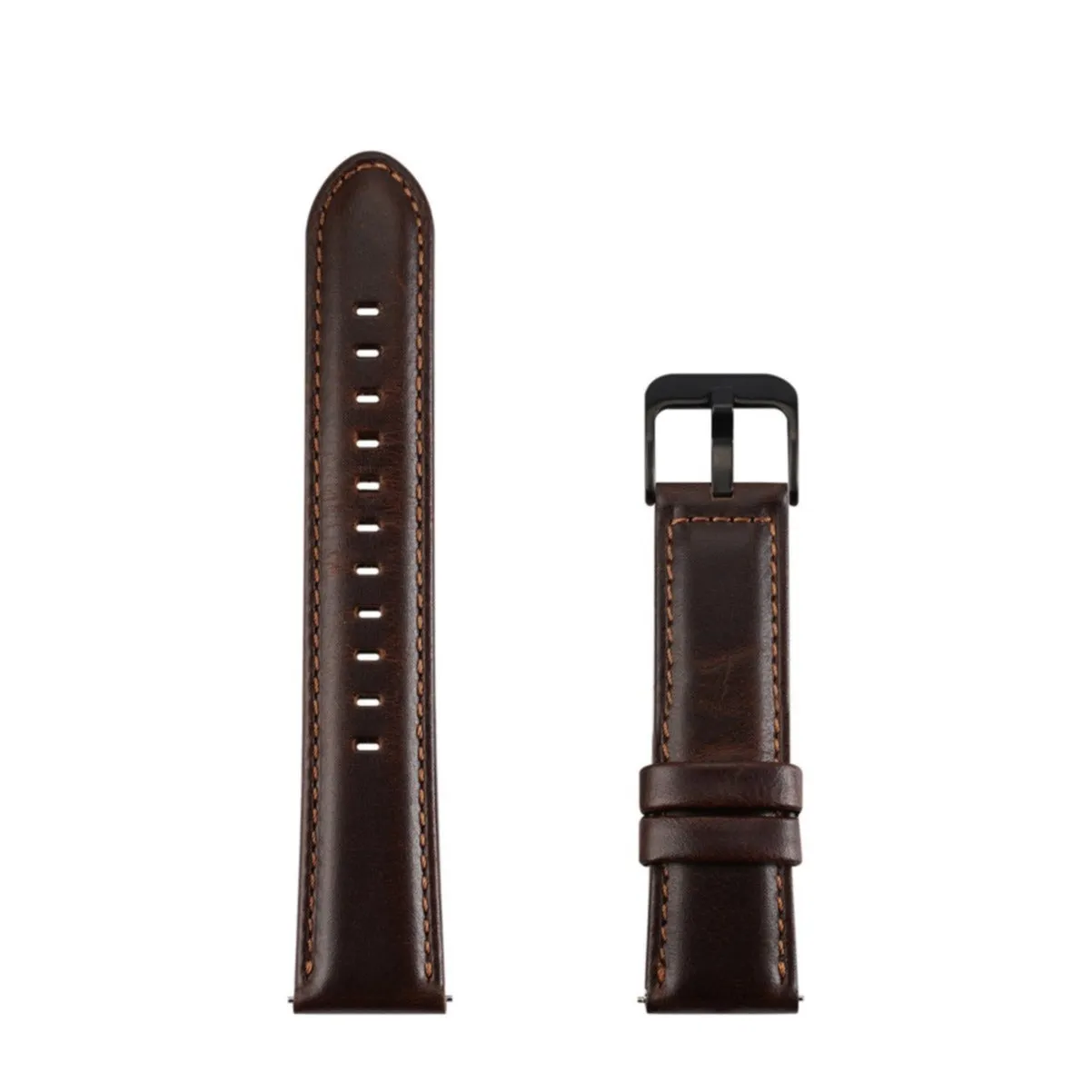 Dux Ducis - Genuine leather watch strap with pin buckle 20mm (joint circumference: 170-220mm) - Dark brown