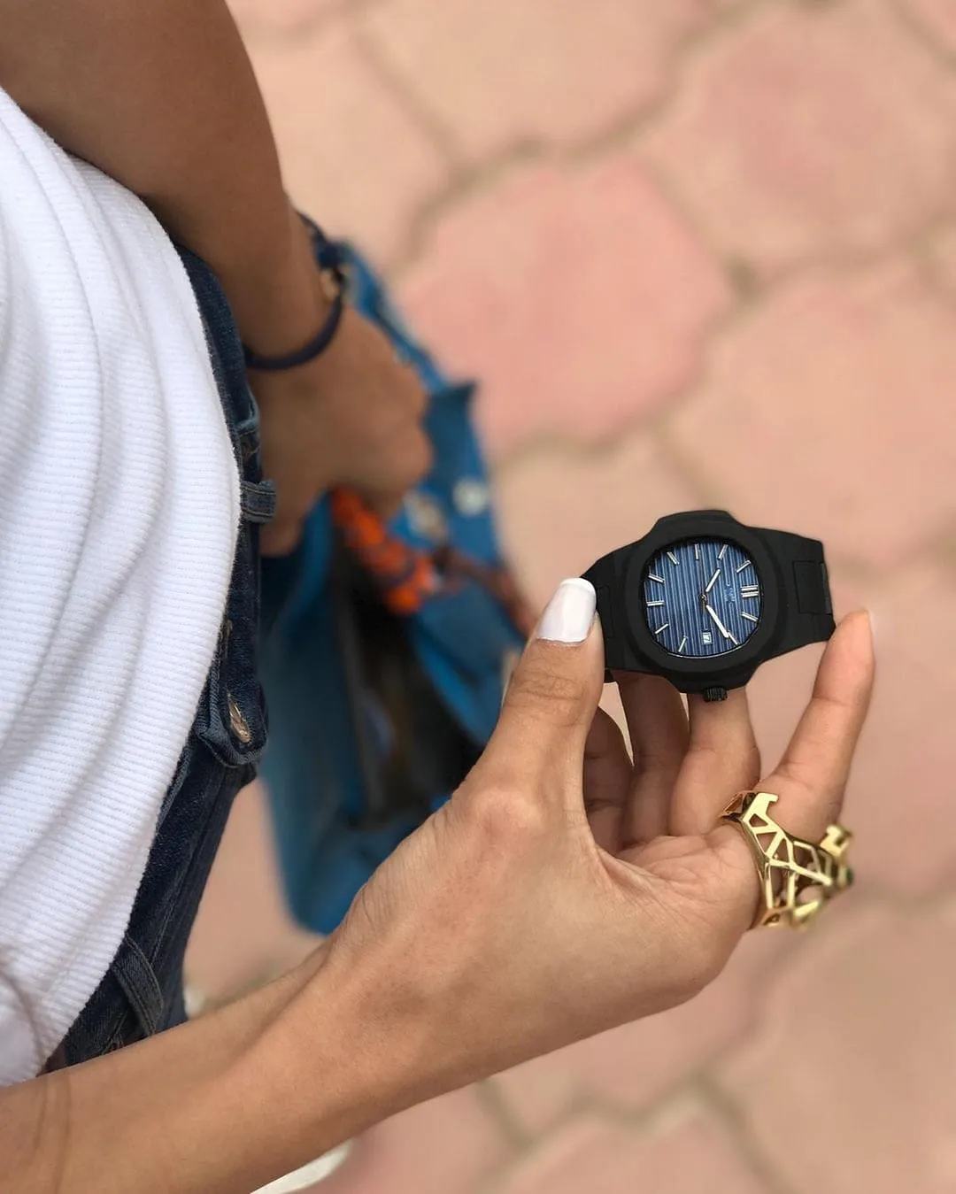 Eight Kuwait Polycarbon Blue Marine 40.5 MM Swiss Quartz Unisex