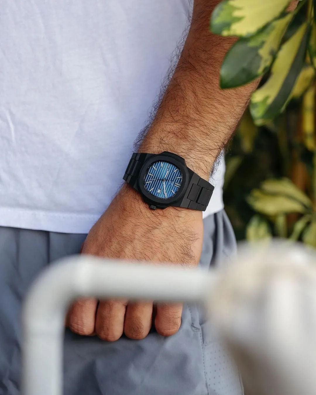 Eight Kuwait Polycarbon Blue Marine 40.5 MM Swiss Quartz Unisex