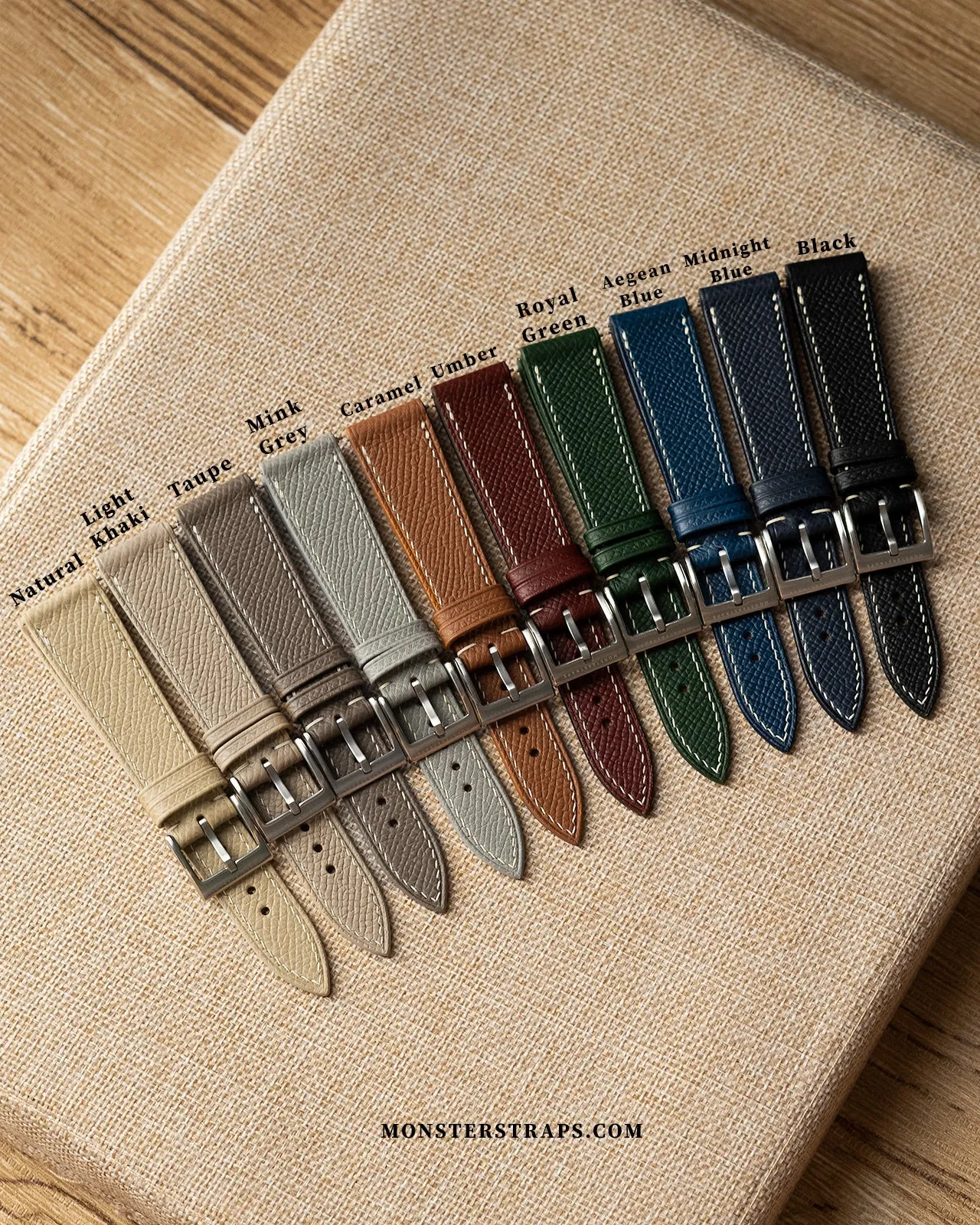 Epsom Leather Strap (Aegean Blue)