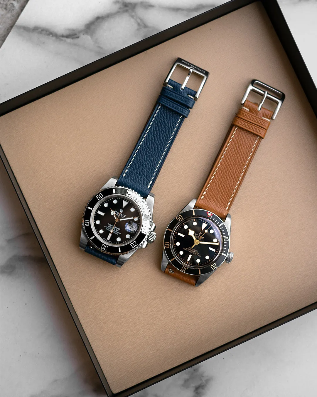Epsom Leather Strap (Aegean Blue)