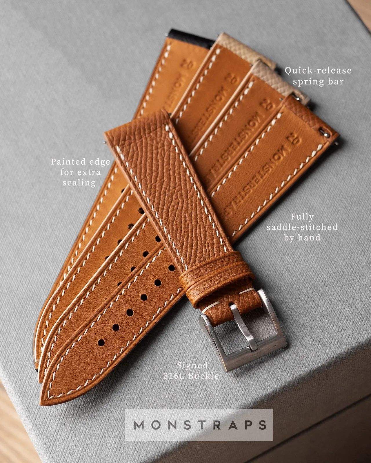 Epsom Leather Strap (Aegean Blue)