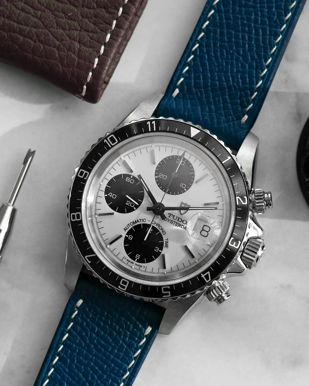 Epsom Leather Strap (Aegean Blue)