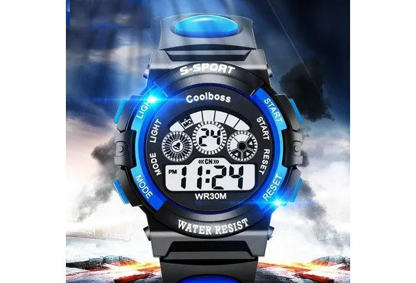 Fashion Rubber Band Night Light Wristwatch Waterproof Quartz Watch for Children Men(Size: 242 mm)