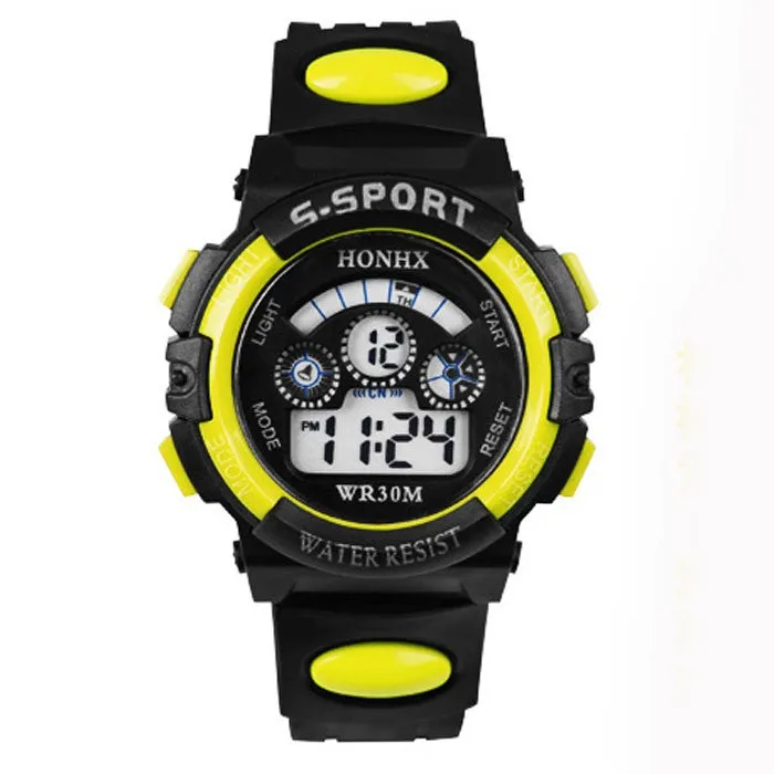 Fashion Rubber Band Night Light Wristwatch Waterproof Quartz Watch for Children Men(Size: 242 mm)