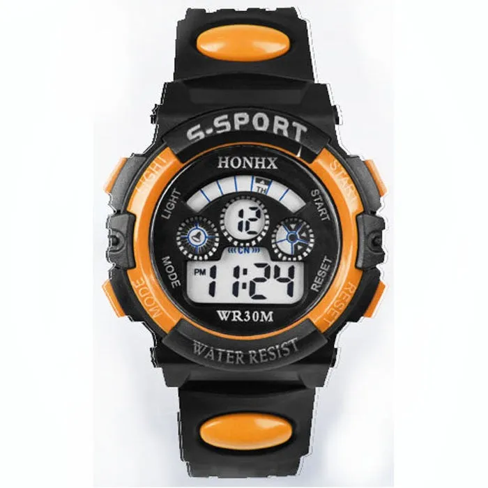 Fashion Rubber Band Night Light Wristwatch Waterproof Quartz Watch for Children Men(Size: 242 mm)